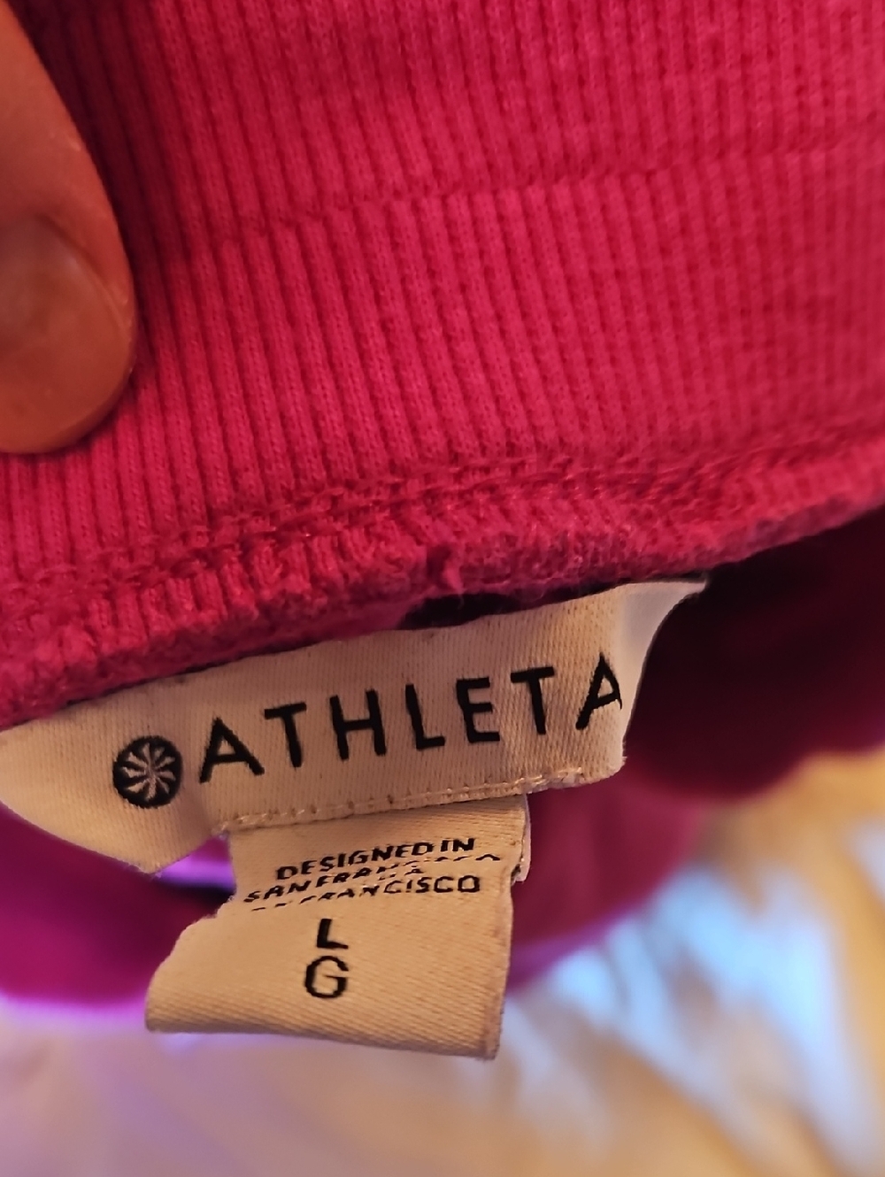 Athleta Bright Magenta Drawstring Sweatpants Lg - Picture 3 of 3